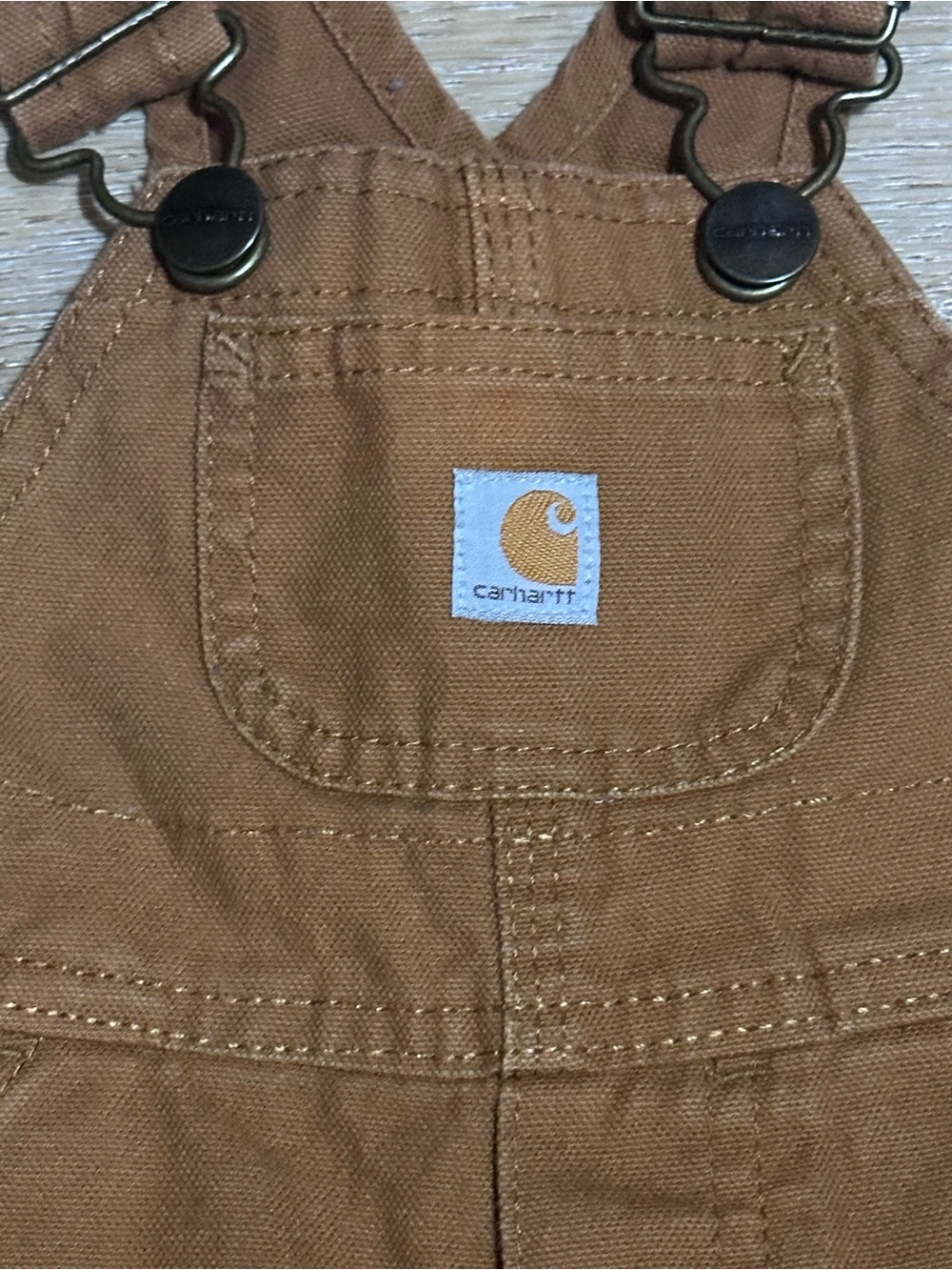 Carhartt Toddler Overalls in Brown Duck - Picture 2 of 2